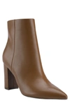 Marc Fisher Glorena Pointed Toe Block Heel Ankle Bootie In Medium Natural 102
