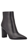 Marc Fisher Glorena Pointed Toe Block Heel Ankle Bootie In Black Leather