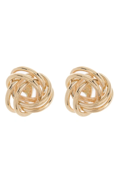 Candela Jewelry 14k Yellow Gold Love Knot Stud Earrings