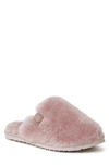 Dearfoams Fireside Genuine Shearling Mule Slipper In Dusty Pink