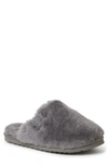 Dearfoams Fireside Genuine Shearling Mule Slipper In Grey