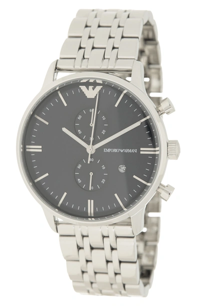 Emporio Armani Two-hand Stainless Steel Watch, 43mm In Silver