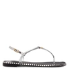 Giuseppe Zanotti Bellatriks T-bar Leather Sandals In Silver