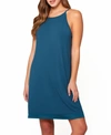 ICOLLECTION WOMEN'S MALACHITE SOLID SOFT KNIT CHEMISE WITH HALTER NECK AND KEYHOLE TIE BACK