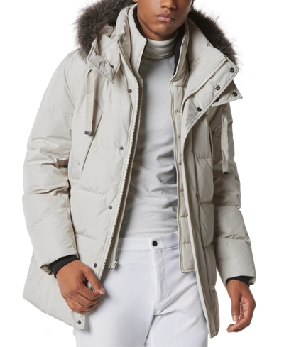 Marc New York Men's Tremont Down Parka With Faux Fur Trimmed Removable Hood In Moon