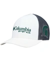 COLUMBIA MEN'S WHITE MICHIGAN STATE SPARTANS PFG SNAPBACK ADJUSTABLE HAT