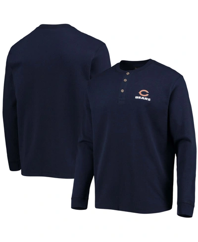 Dunbrooke Men's  Navy Chicago Bears Logo Maverick Thermal Henley Long Sleeve T-shirt