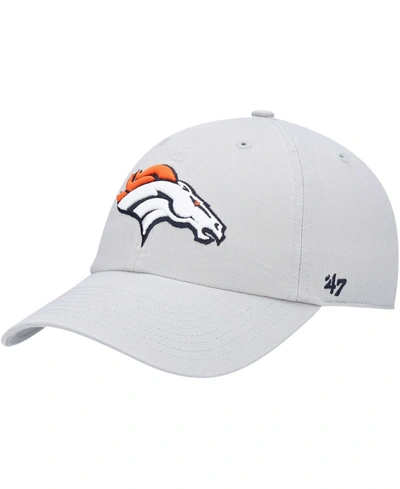 47 Brand Men's Gray Denver Broncos Clean Up Adjustable Hat
