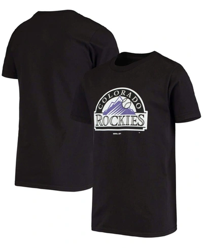 Outerstuff Kids' Big Boys And Girls Black Colorado Rockies Primary Logo Team T-shirt