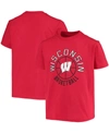 CHAMPION BIG BOYS AND GIRLS RED WISCONSIN BADGERS BASKETBALL T-SHIRT