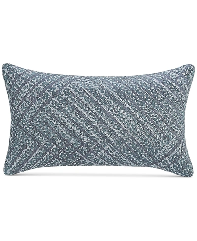 Hotel Collection Composite Embroidered Decorative Pillow, 14" X 24", Created For Macy's Bedding In Indigo