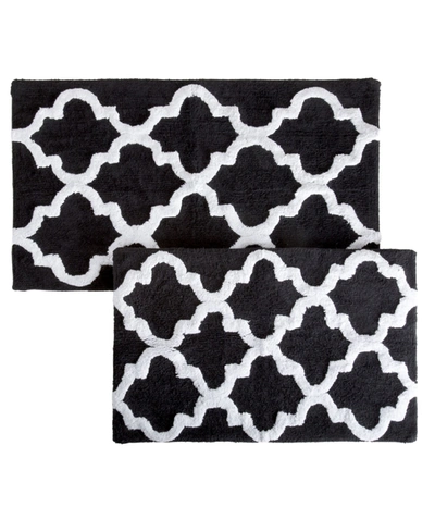 Baldwin Home 2 Piece Trellis Bathroom Mat Set Bedding In Black