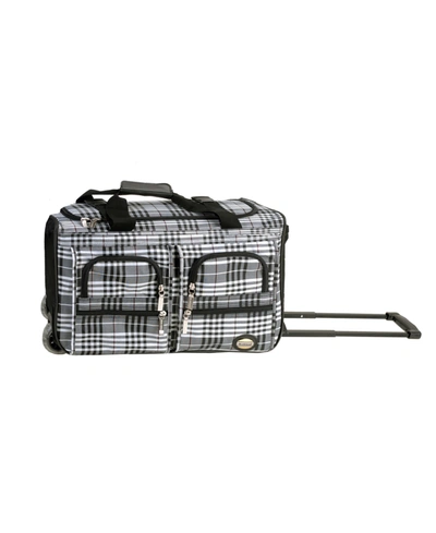 Rockland 22" Carry-on Rolling Duffle Bag In Black Plaid