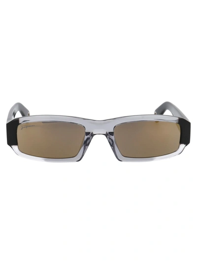 Jacquemus Les Lunettes Altu Rectangular-frame Acetate Sunglasses In Black