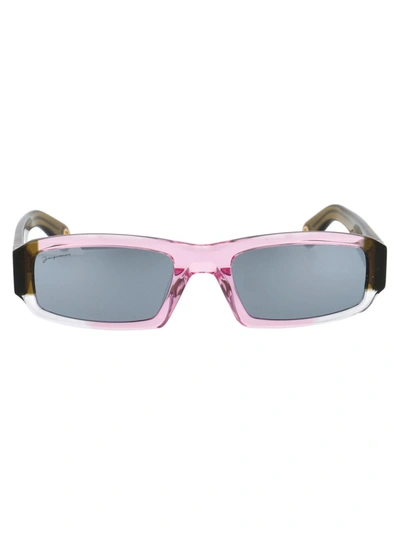 Jacquemus Thin Square Frame Sunglasses In Pink