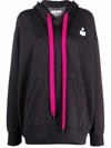 Isabel Marant Étoile Faded Black Miline Logo-print Oversized Hoodie In Black