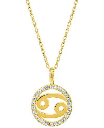 Giani Bernini Cubic Zirconia Zodiac Halo 18" Pendant Necklace In 18k Gold-plated Sterling Silver, Created For Macy In Cancer