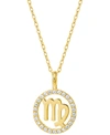 GIANI BERNINI CUBIC ZIRCONIA ZODIAC HALO 18" PENDANT NECKLACE IN 18K GOLD-PLATED STERLING SILVER, CREATED FOR MACY