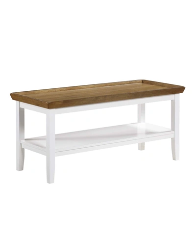 Convenience Concepts Ledgewood Coffee Table With Shelf In Driftwood Top,white Frame