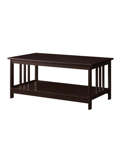 Convenience Concepts Mission Coffee Table With Shelf In Espresso