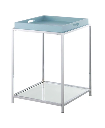 Convenience Concepts Palm Beach End Table With Shelf And Removable Trays In Sea Foam