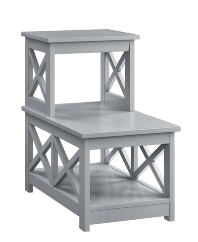 Convenience Concepts Oxford 2 Step Chairside End Table In Gray
