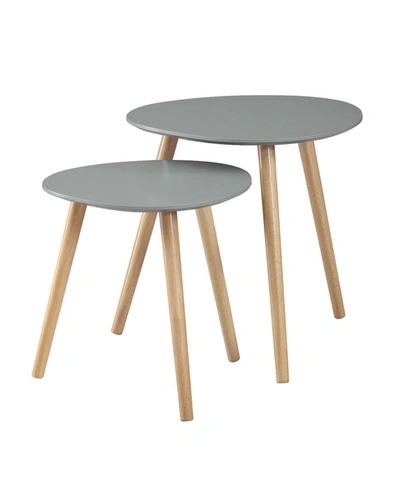 Convenience Concepts Oslo Nesting End Tables In Gray,light Oak