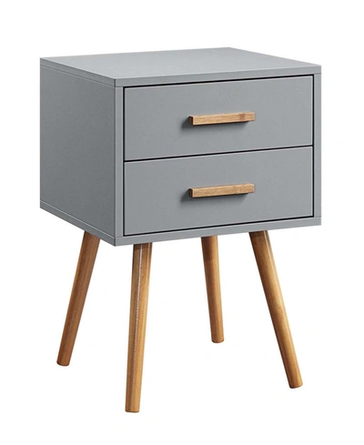 Convenience Concepts Oslo 2 Drawer End Table In Gray