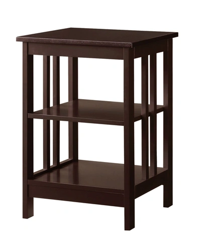 Convenience Concepts Mission End Table With Shelves In Espresso