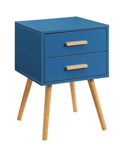 Convenience Concepts Oslo 2 Drawer End Table In Blue
