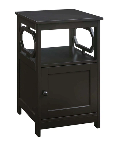 Convenience Concepts Omega End Table With Storage Cabinet And Shelf In Espresso