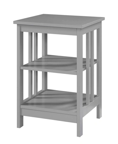 Convenience Concepts Mission End Table With Shelves In Gray