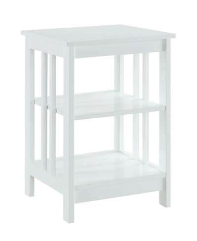 Convenience Concepts Mission End Table With Shelves In White