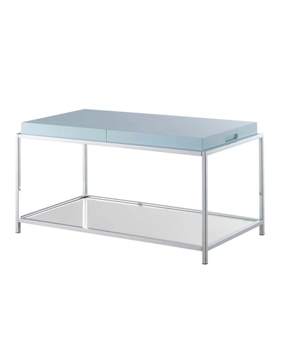 Convenience Concepts Palm Beach Coffee Table With Shelf And Removable Trays In Sea Foam