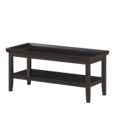 Convenience Concepts Ledgewood Coffee Table With Shelf In Black