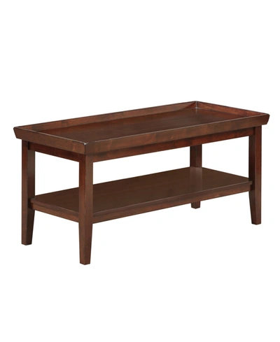 Convenience Concepts Ledgewood Coffee Table With Shelf In Espresso