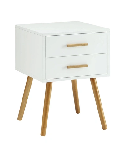 Convenience Concepts Oslo 2 Drawer End Table In White