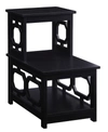 Convenience Concepts Omega 2 Step Chairside End Table In Black