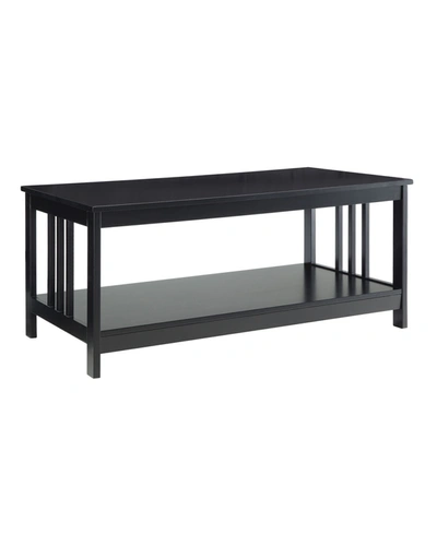 Convenience Concepts Mission Coffee Table With Shelf In Black