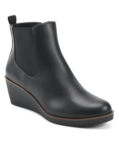 Aerosoles Brandi Womens Padded Insole Casual Booties In Black- Leather