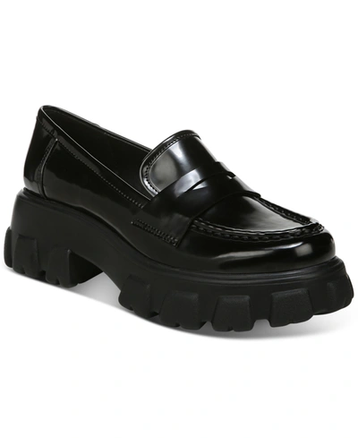 Bar Iii Paz Lug Sole Loafers, Created For Macy's In Black