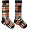 BURBERRY KIDS BEIGE INTARSIA CHECK SOCKS