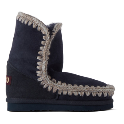 Mou Kids Navy Ankle 18 Boots In Aby Abyss