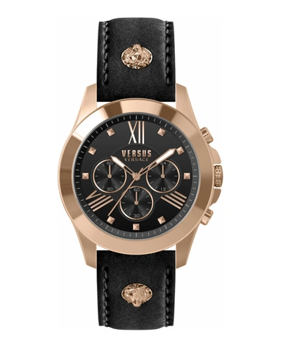 Versus Men's Chrono Lion 44mm Rose Goldtone Stainless Steel Chronograph Watch In Black