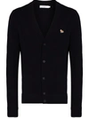 MAISON KITSUNÉ MAISON KITSUNÉ MEN'S BLUE WOOL CARDIGAN,HM00501KT1006P480 M