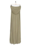 West Kei Strapless Dress In Light Olive