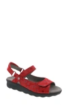 Wolky Pichu Quarter Strap Sandal In Red Circle Print