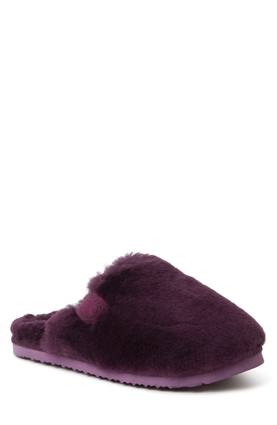 Dearfoams Fireside Genuine Shearling Mule Slipper In Aubergine