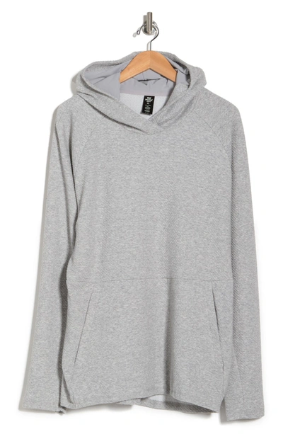 90 Degree By Reflex Textured Knit Pullover Hoodie In Grey