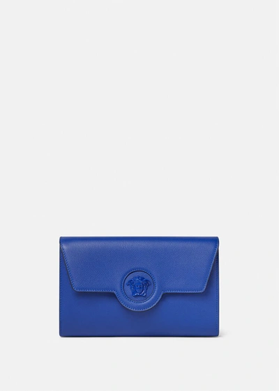 Versace La Medusa Long Wallet In Lapis